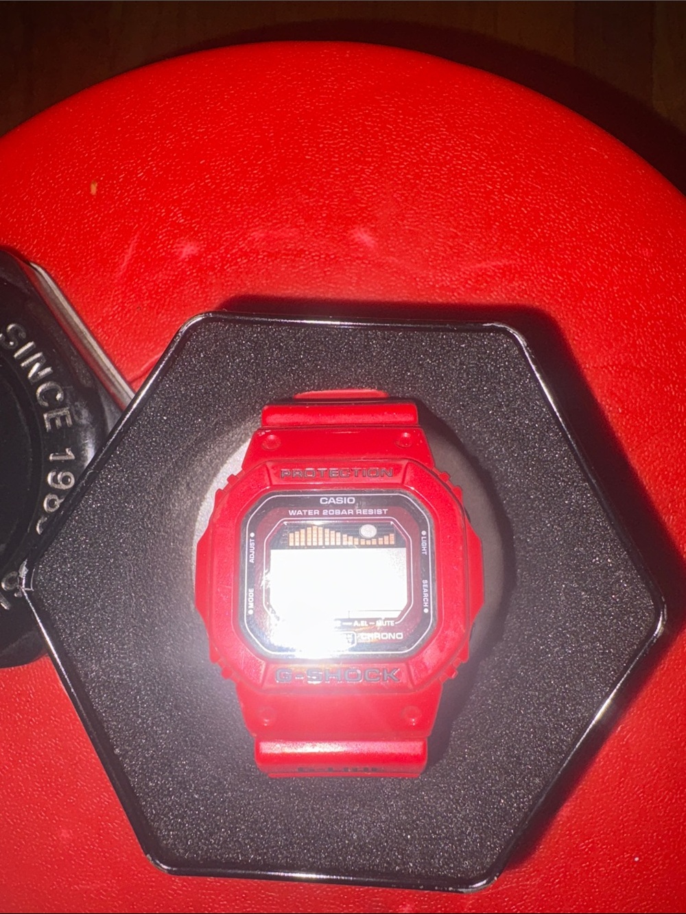 Casio g shock Red Digital Sport Watch with Square Face G-Lide Addition